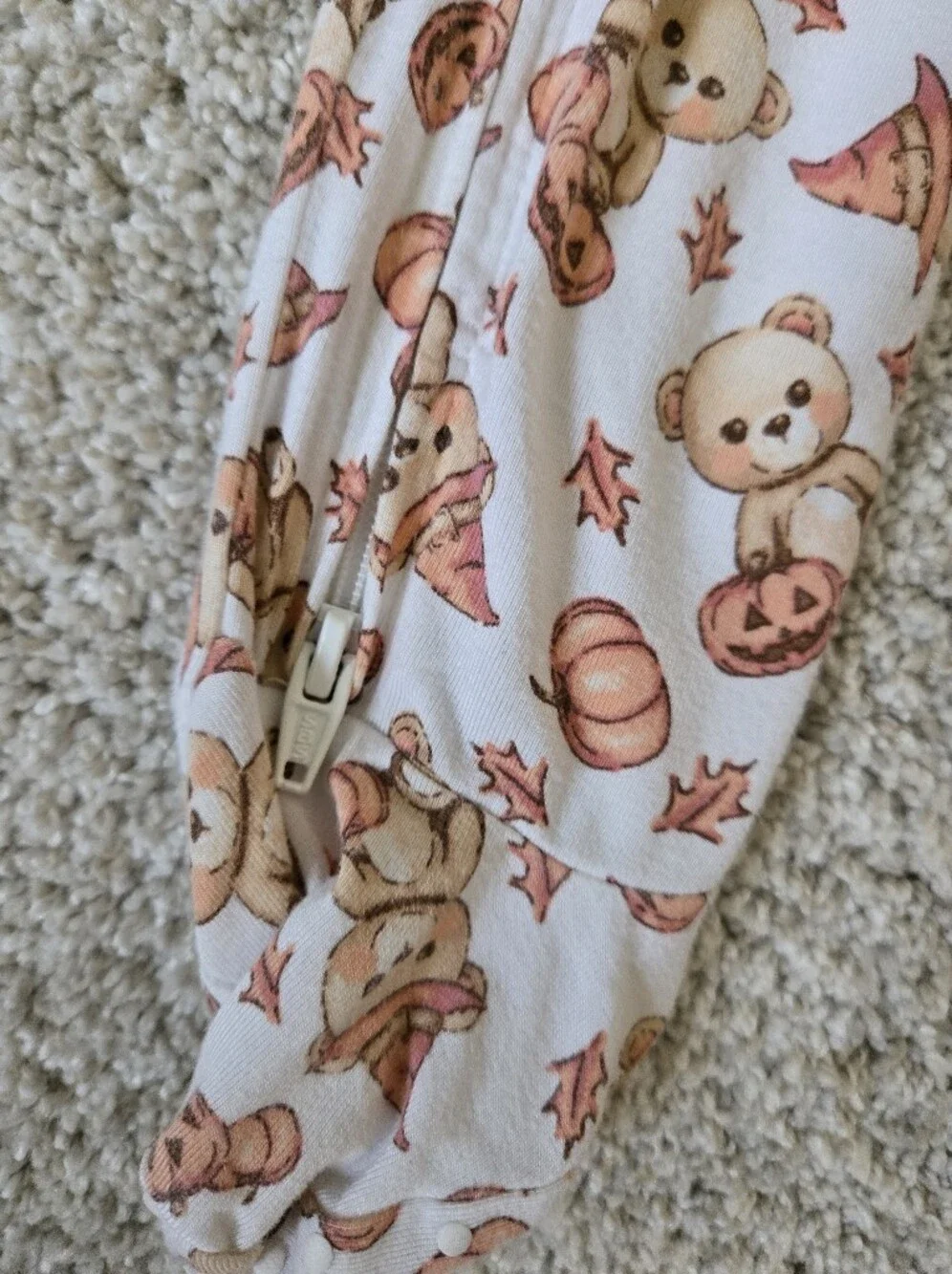 Btween Baby-9 Month- Bamboo Halloween  Footed Onesie